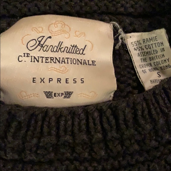 Express Black Handcrafted Cable-knit Sweater Women Small - Picture 5 of 5